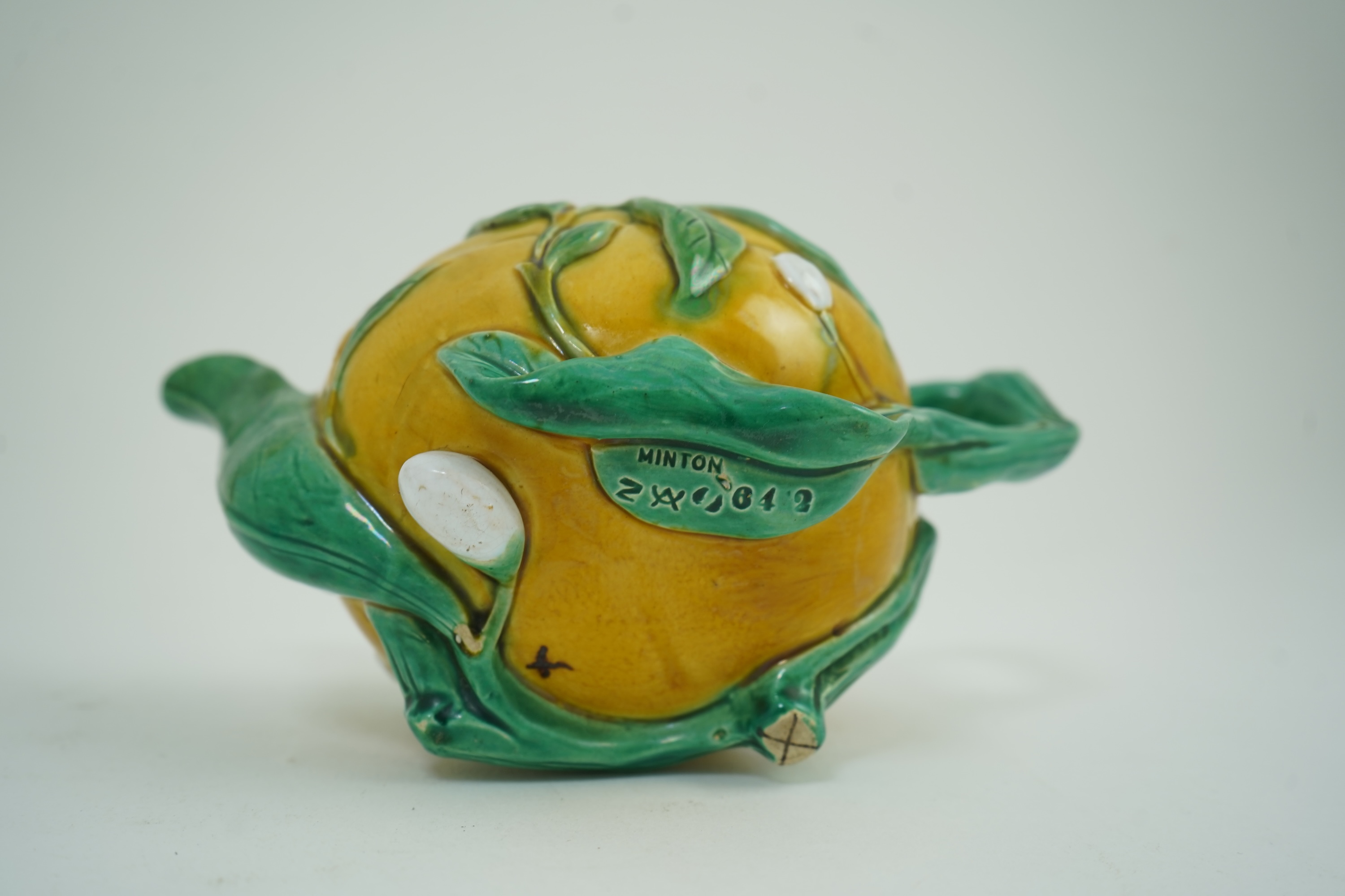 A rare Minton majolica teapot, c.1867